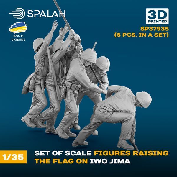 Set of scale figures "Raising the flag on Iwo Jima", (6 pcs.)