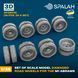 Set of scale model "Damaged road wheels for the M1 Abrams", (16 pcs.)