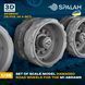 Set of scale model "Damaged road wheels for the M1 Abrams", (16 pcs.)