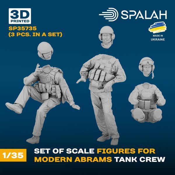 Set of figures "Мodern Abrams tank crew", (3 pcs.)
