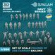 Set of figures "USS carrier sailors", (70 pcs.)