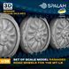 Set of scale model "Damaged road wheels for the MT-LB", (12 pcs.)