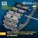 Set of scale model "Worcable track links T158LL for the M1 Abrams", (160 pcs.) (+20 cross-shaped)