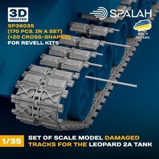 Set of scale model "Damaged track links for the Leopard 2 tank family", (170 pcs.+20 cross-shaped)