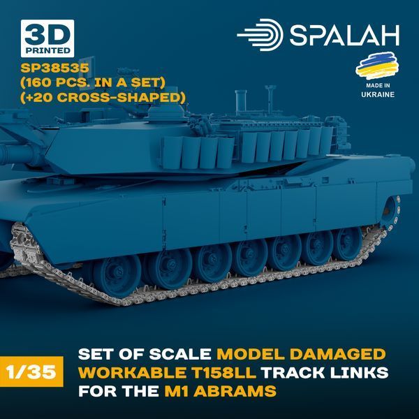 Set of scale model "Damaged track links T158LL for the M1 Abrams", (160 pcs.) (+20 cross-shaped)