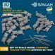 Set of scale model "Damaged track links for the Leopard 2 tank family", (170 pcs.+20 cross-shaped)