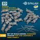Set of scale model "Damaged track links for the Leopard 2 tank family", (170 pcs.+20 cross-shaped)