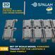 Set of scale model "Damaged track links for the Leopard 2 tank family", (170 pcs.+20 cross-shaped)