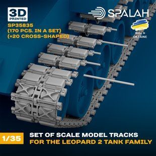 Set of scale model "Worcable track links for the Leopard 2 tank family", (170 pcs.+20 cross-shaped)