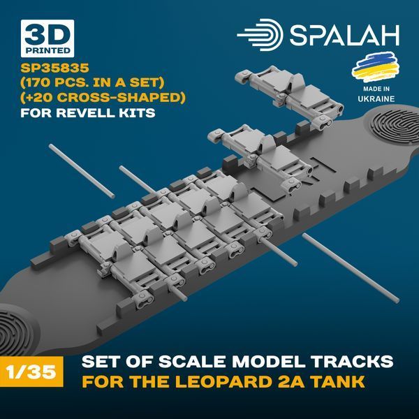 Set of scale model "Worcable track links for the Leopard 2 tank family", (170 pcs.+20 cross-shaped)